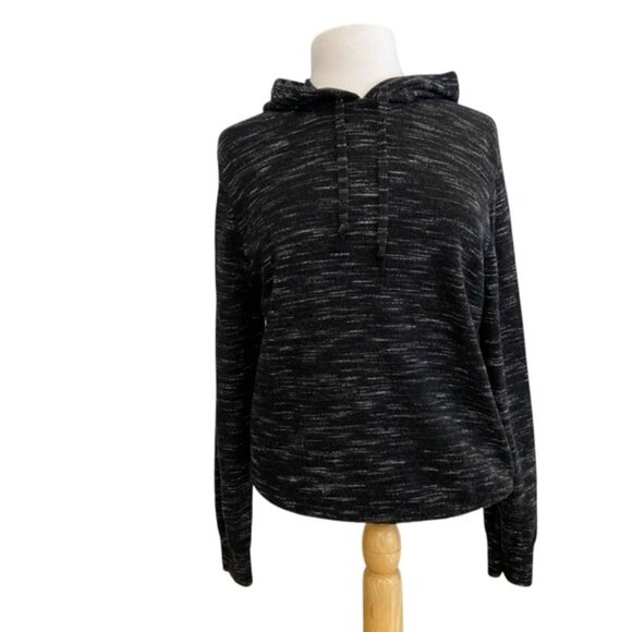 Club Monaco Ralph Lauren 100% merino wool sweater hood black white large unisex - Picture 2 of 14